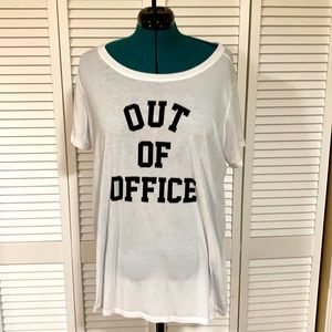 Torrid Plus Size 3X “Out of Office” White Crew Tee